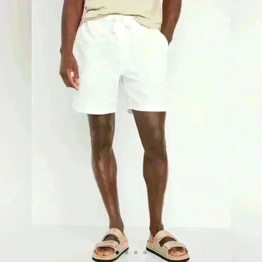 Old Navy Men’s Textured Jogger Shorts White New Without Tags Small